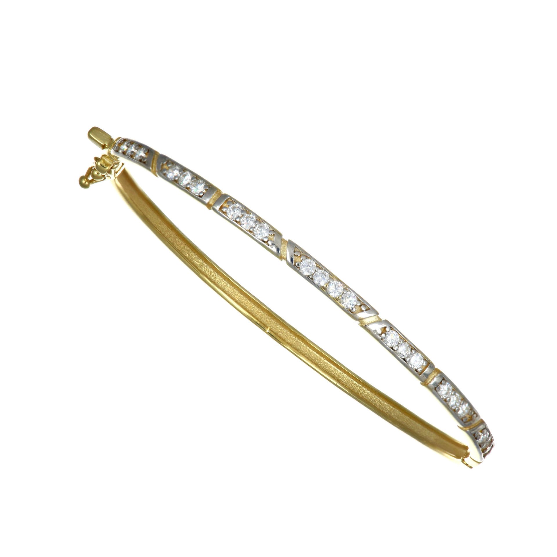 Yuvarlak Taşlı Gümüş Kelepçe