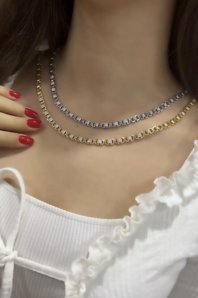 Taşlı Gümüş Kolye