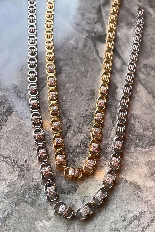 Taşlı Gümüş Kolye