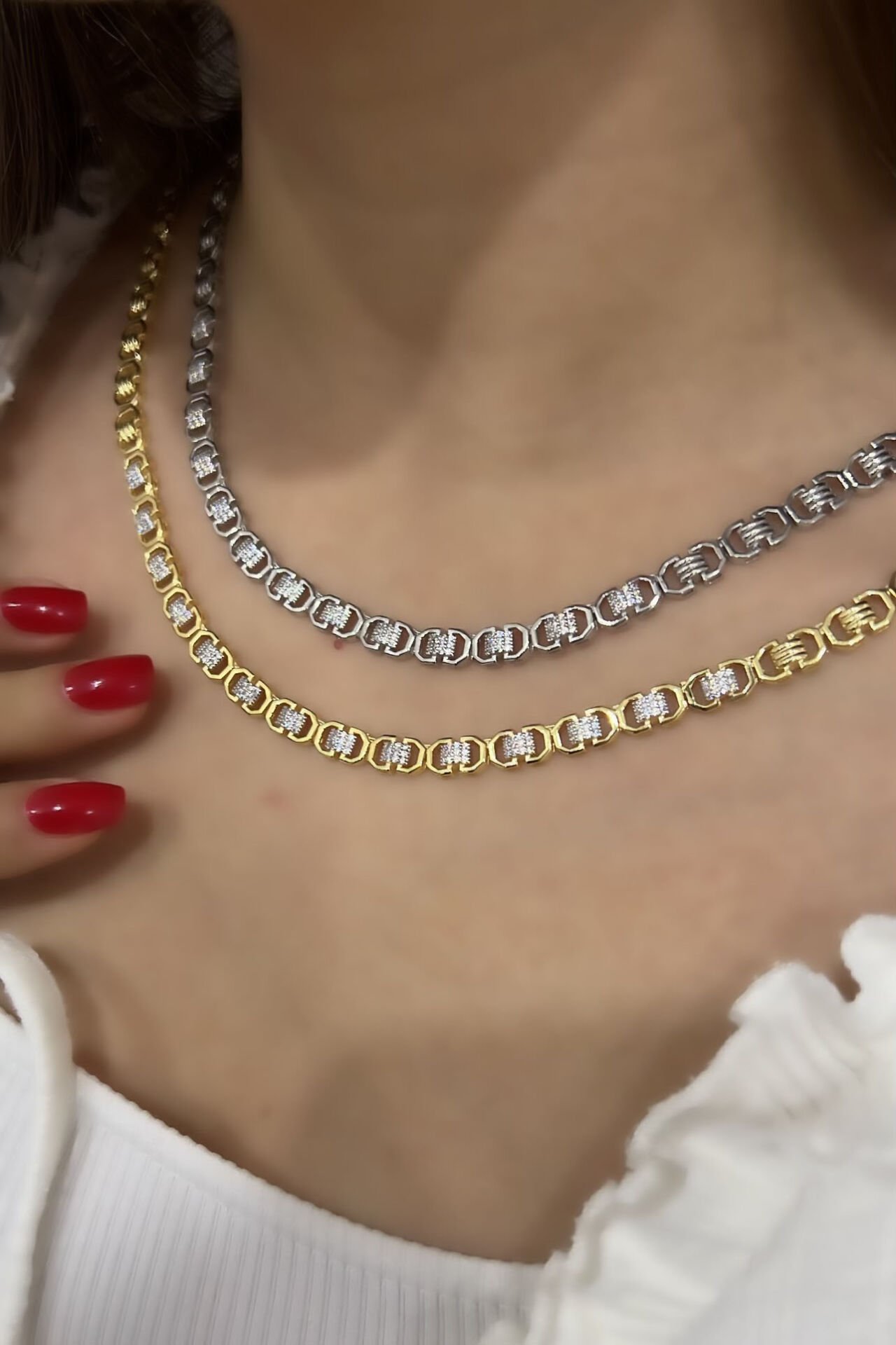 Taşlı Gümüş Kolye