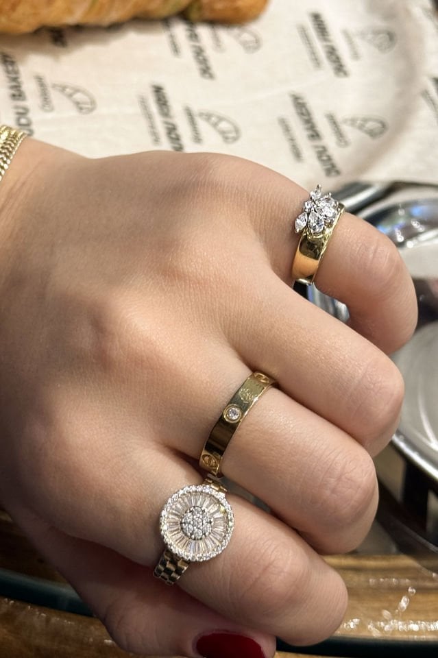 İthal Taşlı Serçe Gümüş Yüzük