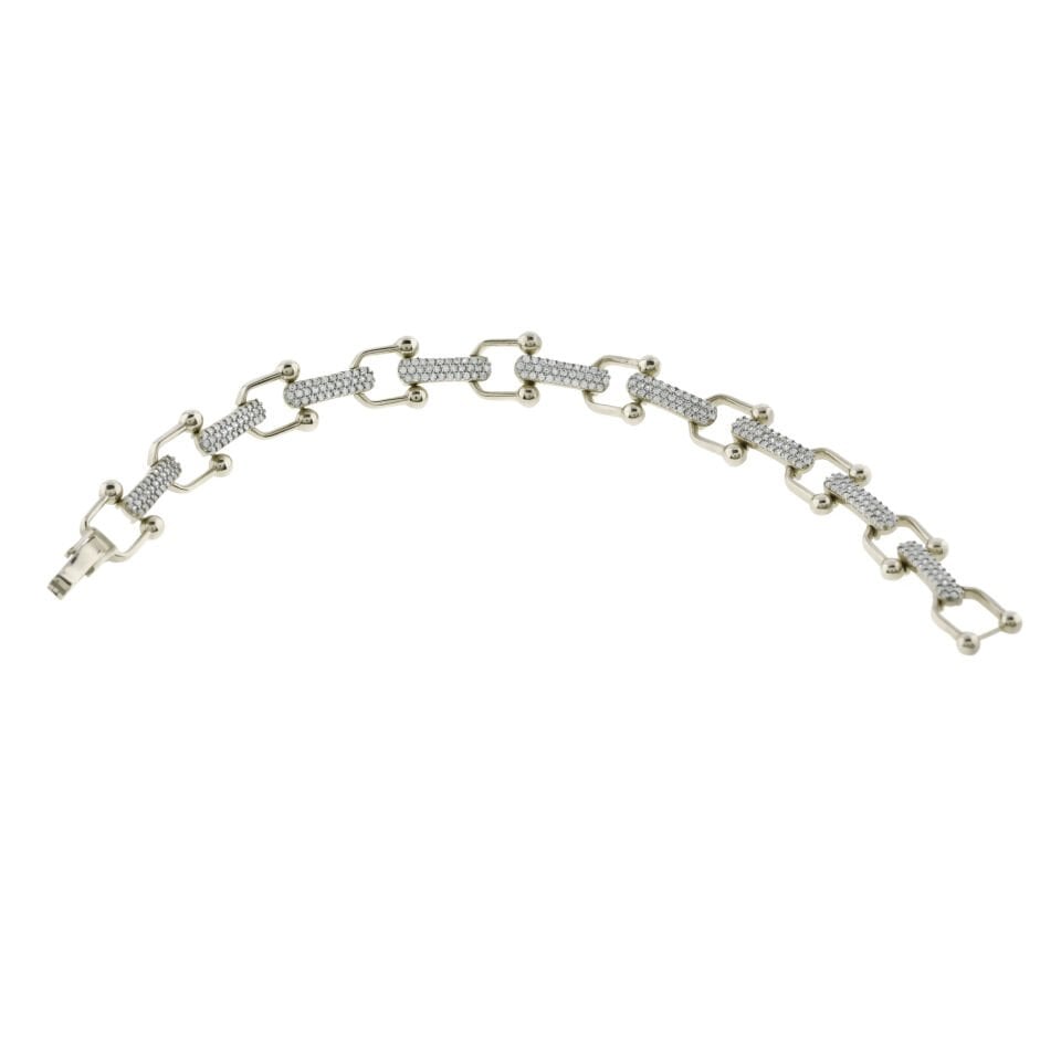 Tiffany Sıralı Su Yolu Gümüş Bileklik