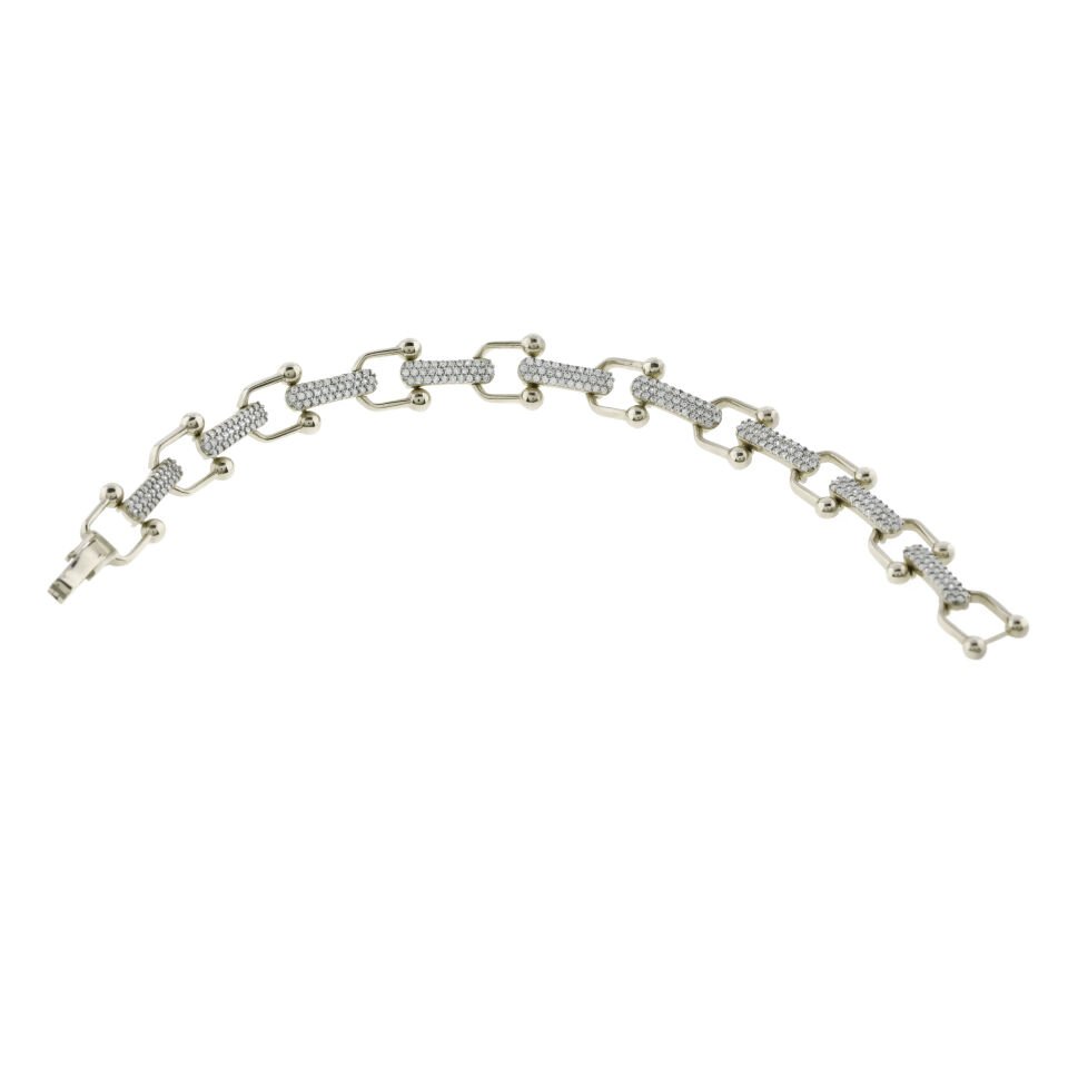 Tiffany Sıralı Su Yolu Gümüş Bileklik