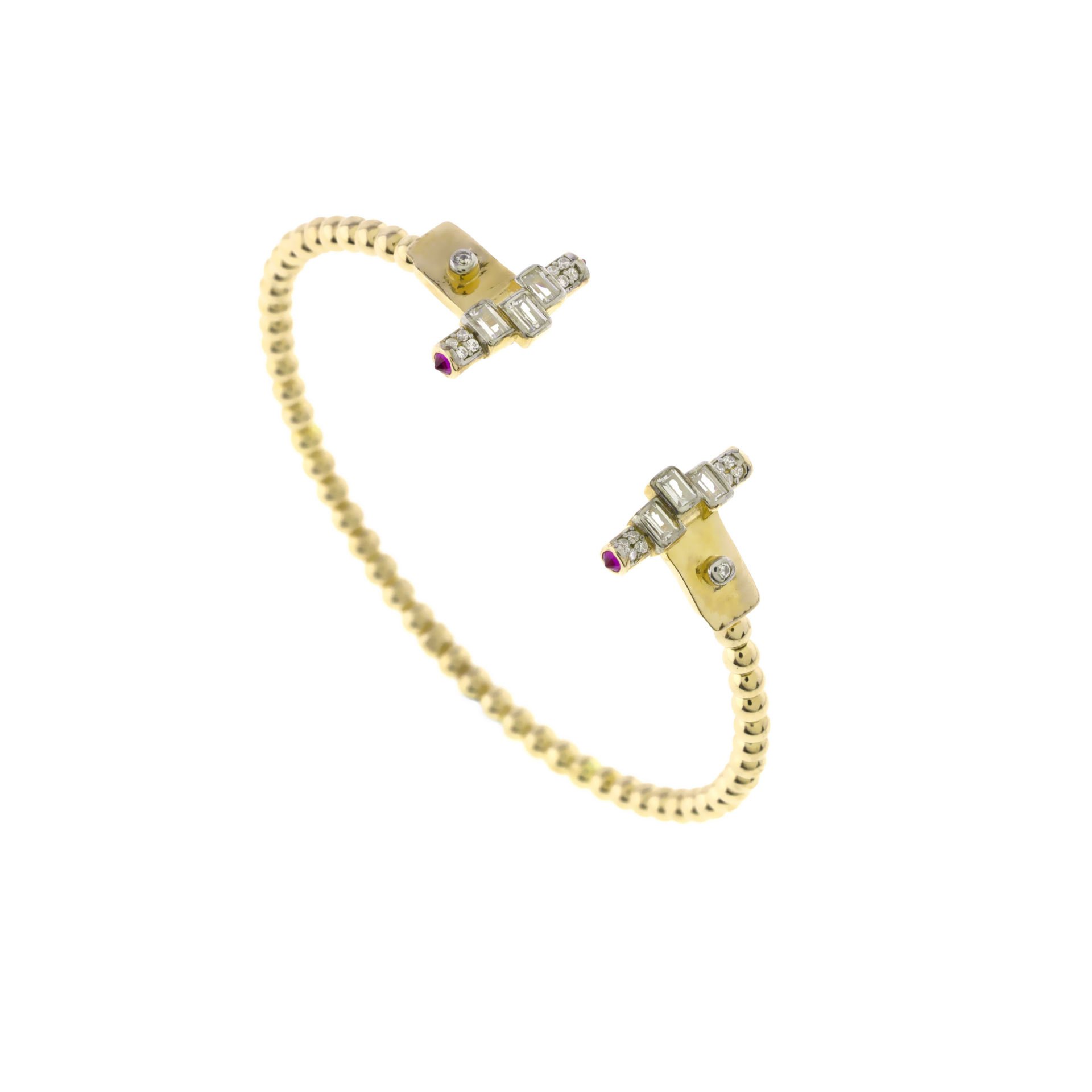 Boncuklu Kemerli Gümüş Kelepçe