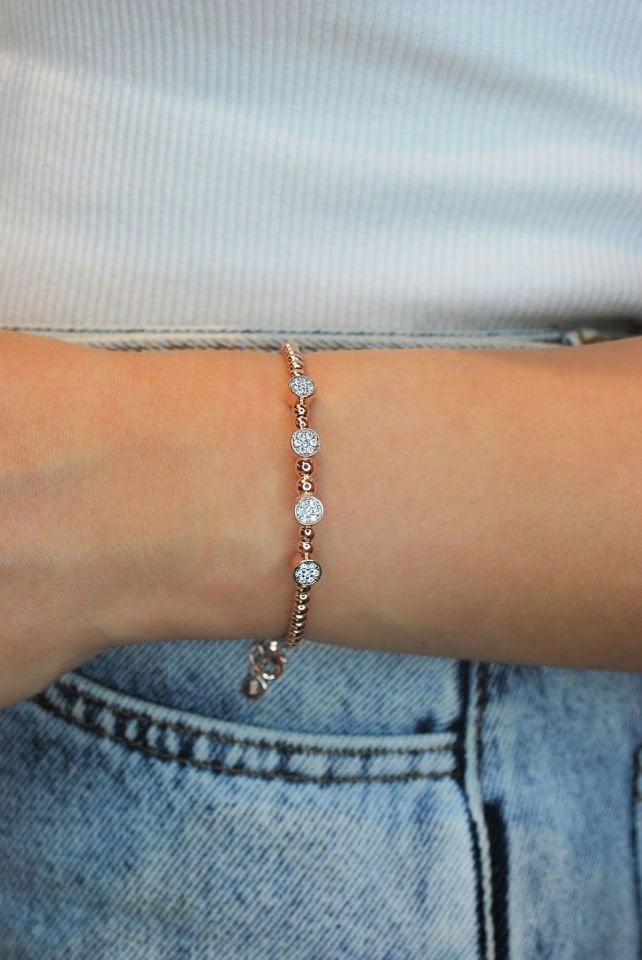 Tessera Pırlanta Kesim Gümüş Bileklik