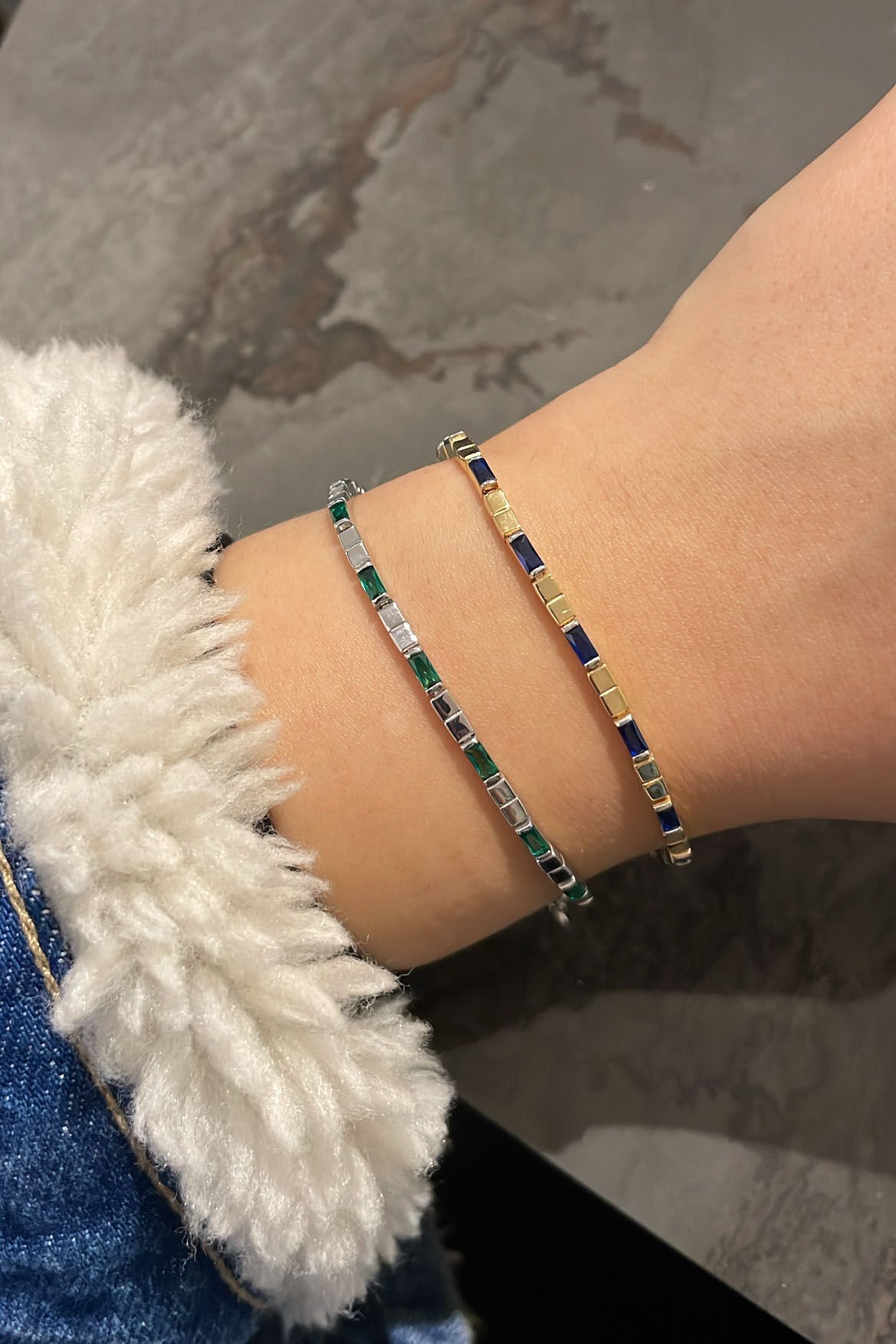 Baget Taşlı Gümüş Bileklik