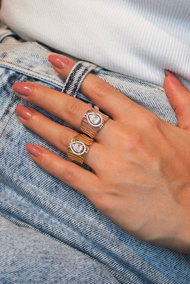 Damla Taşlı Gümüş Yüzük