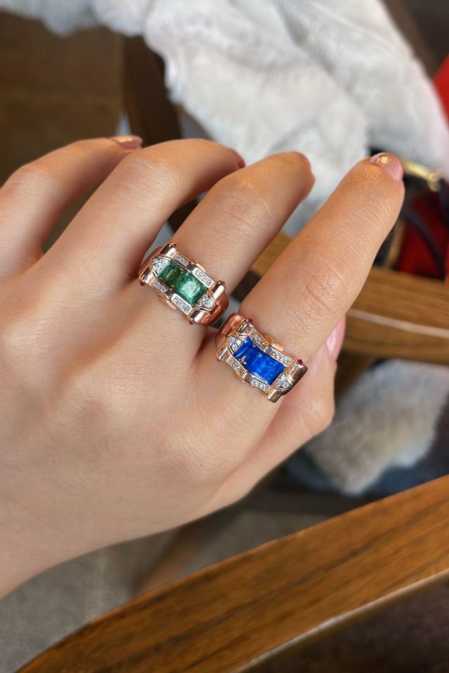 Yaldızlı Mineli Gümüş Yüzük