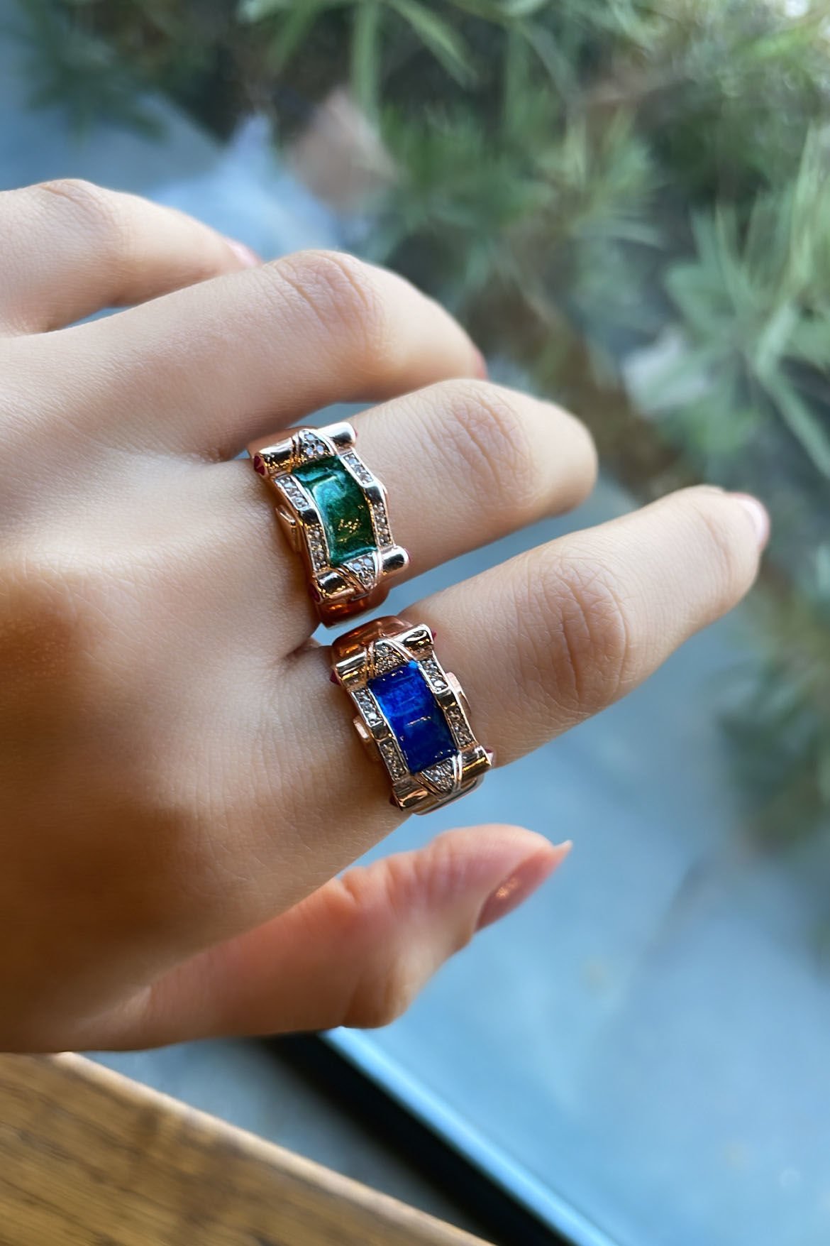 Yaldızlı Mineli Gümüş Yüzük