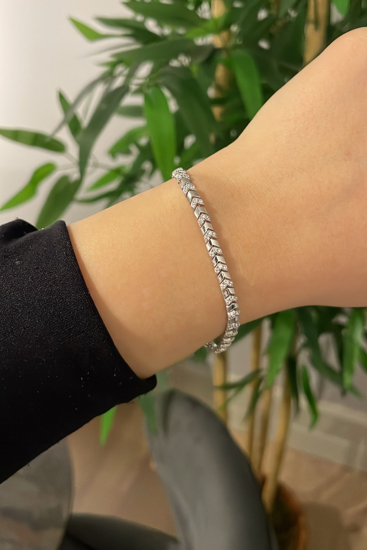 Sıralı Ok Gümüş Bileklik