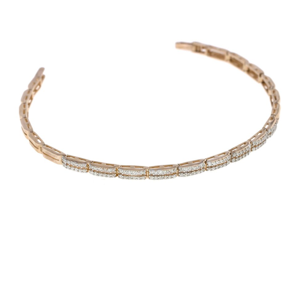 Sıralı Taş Su Yolu Gümüş Bileklik