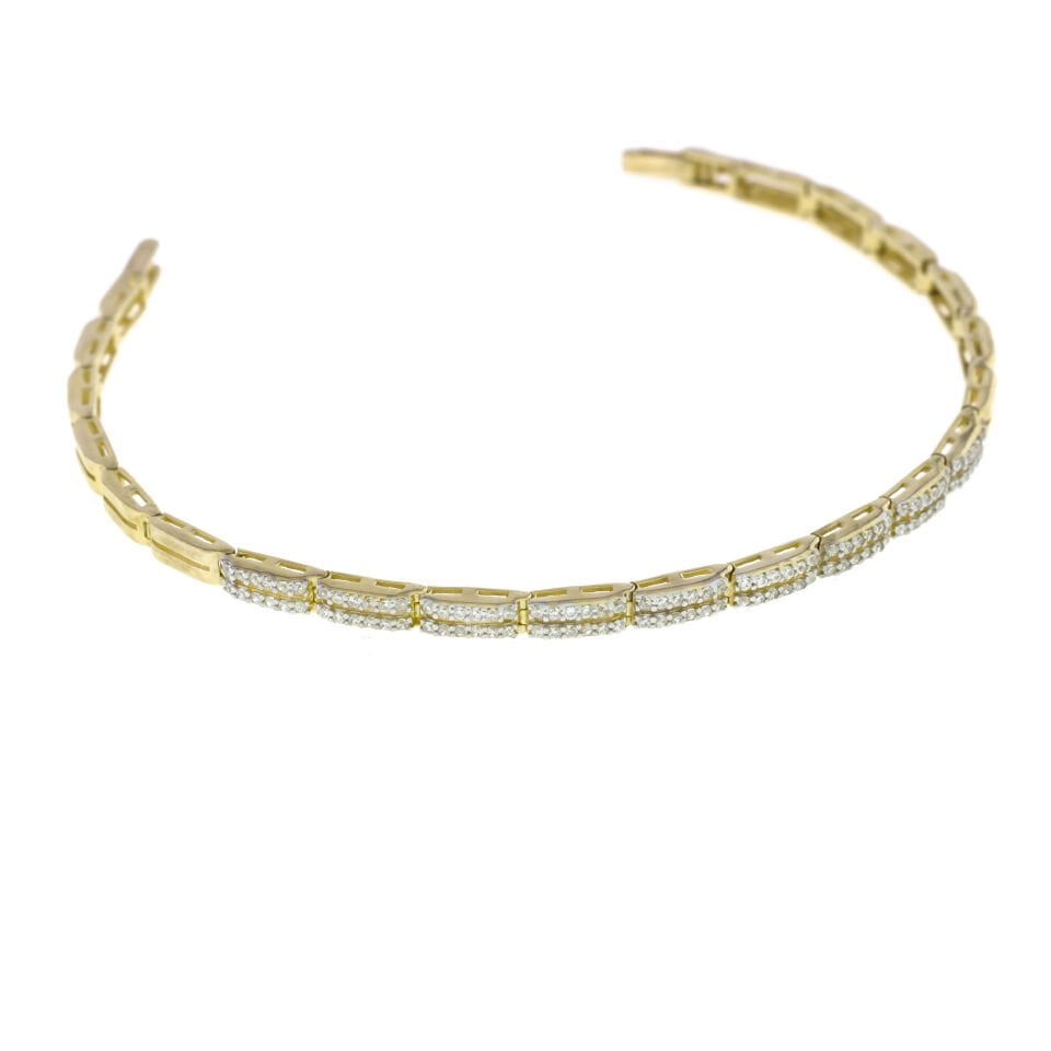 Sıralı Taş Su Yolu Gümüş Bileklik