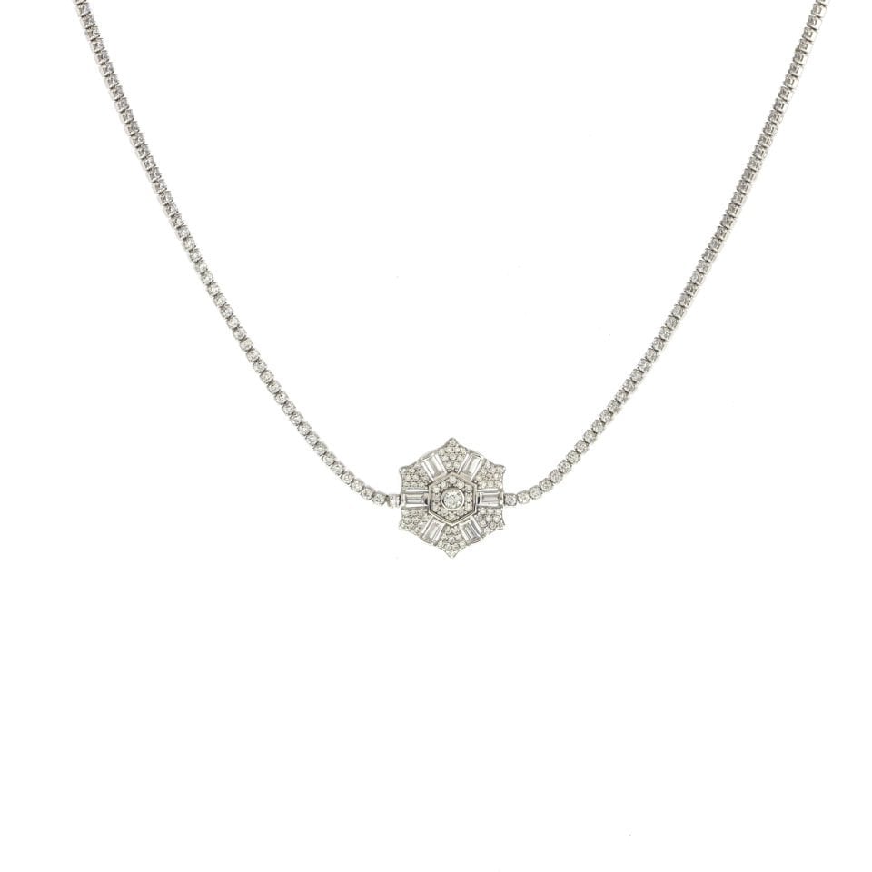 Pırlanta Kesim Gümüş Choker