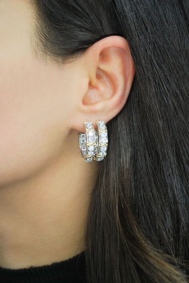 X Tasarım Yarım Halka Gümüş Küpe