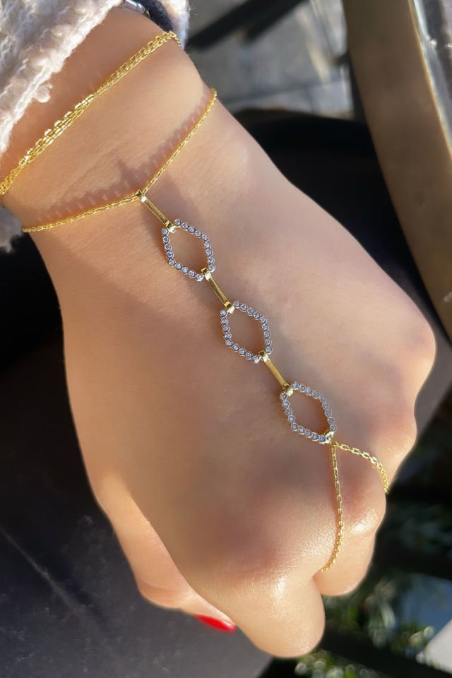 Hekzagon Taşlı Gümüş Şahmeran