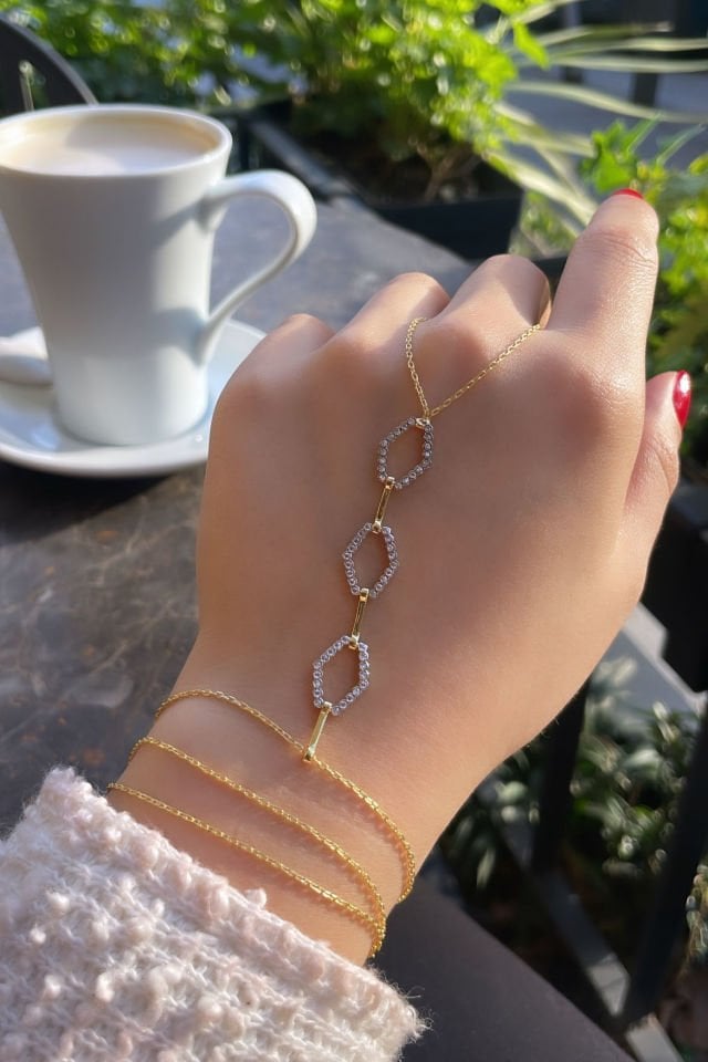 Hekzagon Taşlı Gümüş Şahmeran