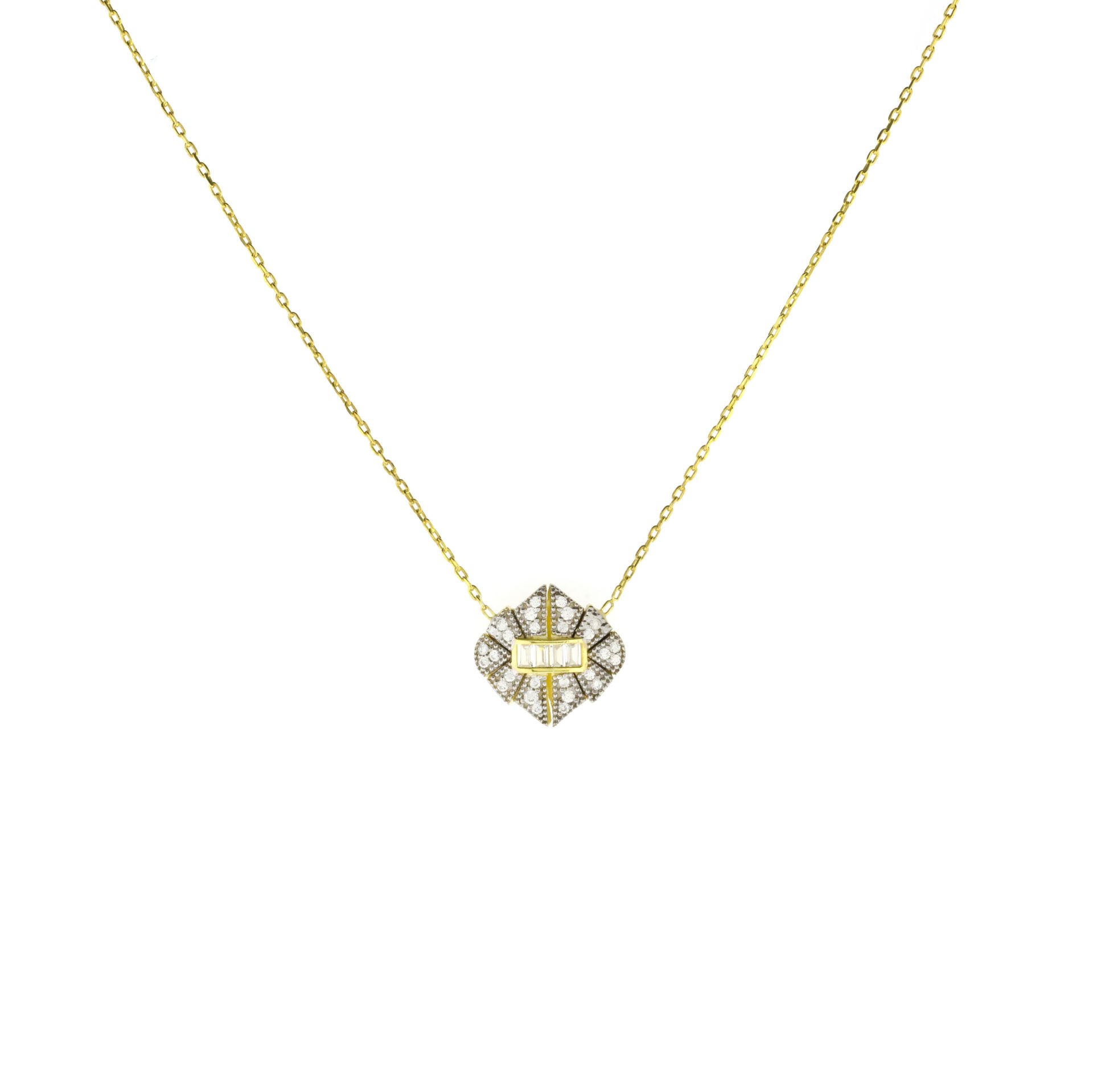 Taşlı Fantezi Gümüş Kolye