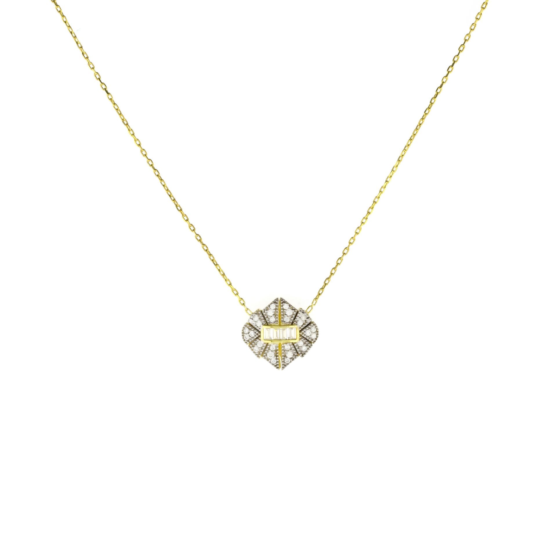 Taşlı Fantezi Gümüş Kolye