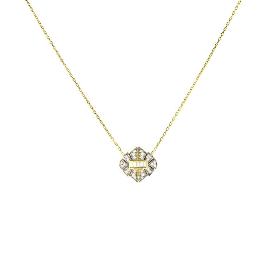 Taşlı Fantezi Gümüş Kolye