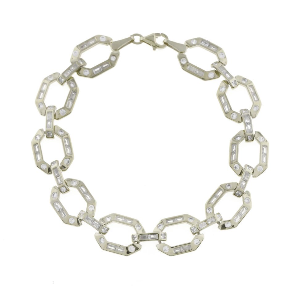 Baget Taşlı Gümüş Bileklik