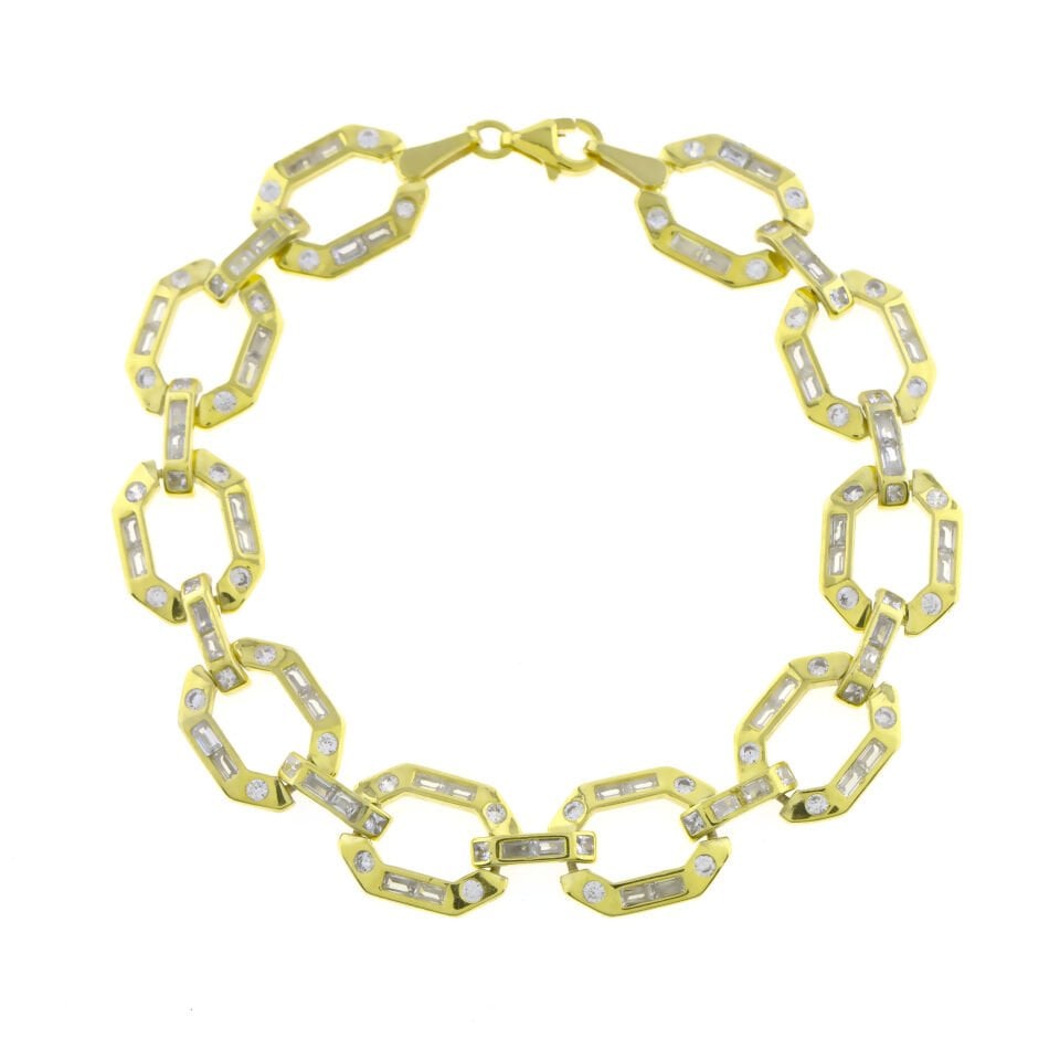 Baget Taşlı Gümüş Bileklik