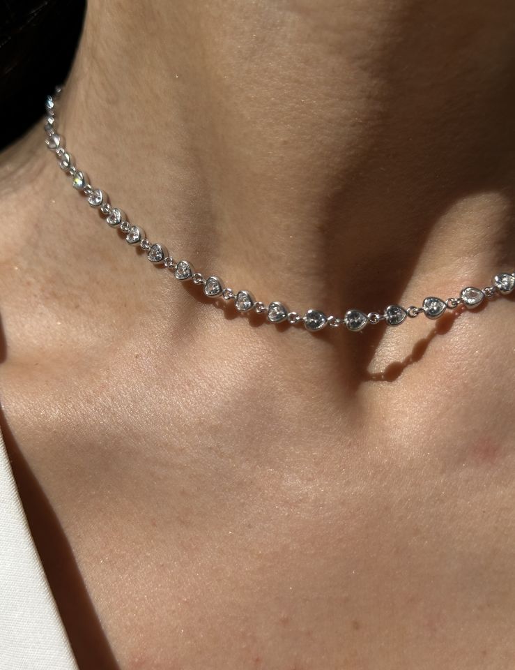 Kalpli Choker Gümüş Kolye