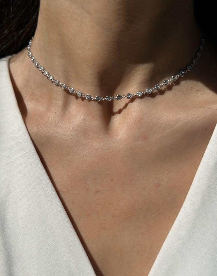 Kalpli Choker Gümüş Kolye